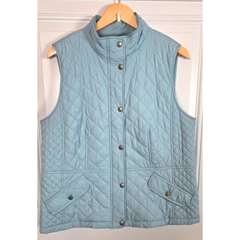 Talbots Quilted Vest Size XL Petite Blue
